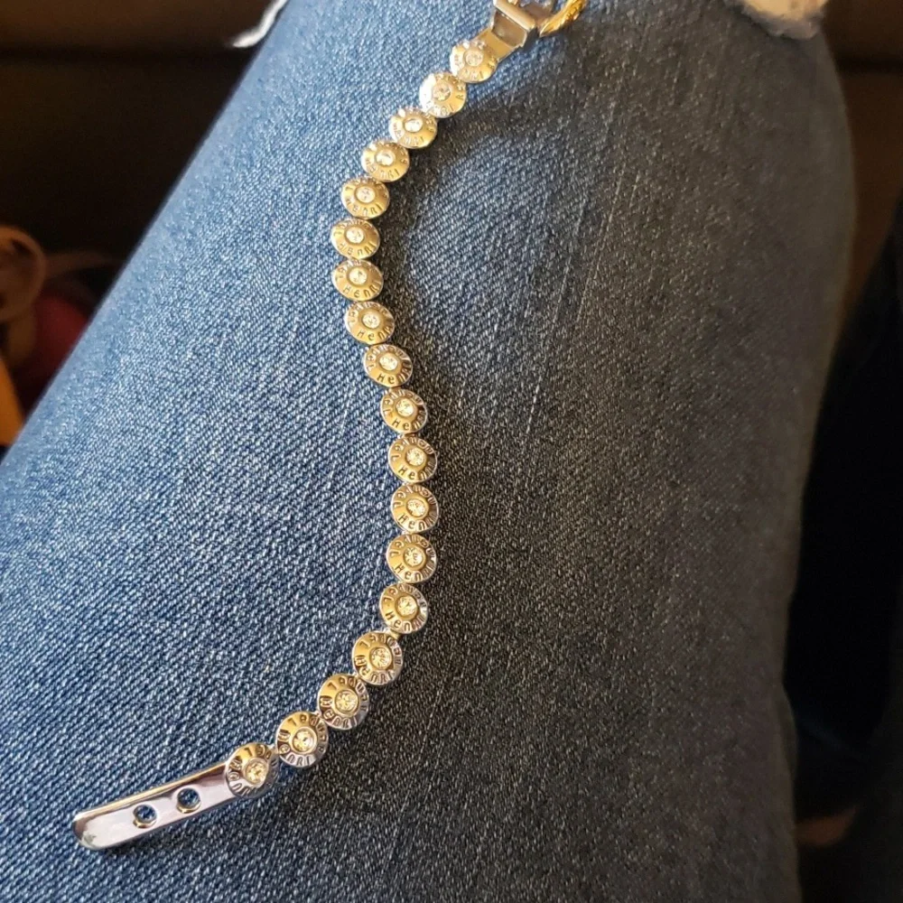 Henri Bendel Vintage "Buckle up Baby" Rivet Bracelet Silver - Picture 5 of 12